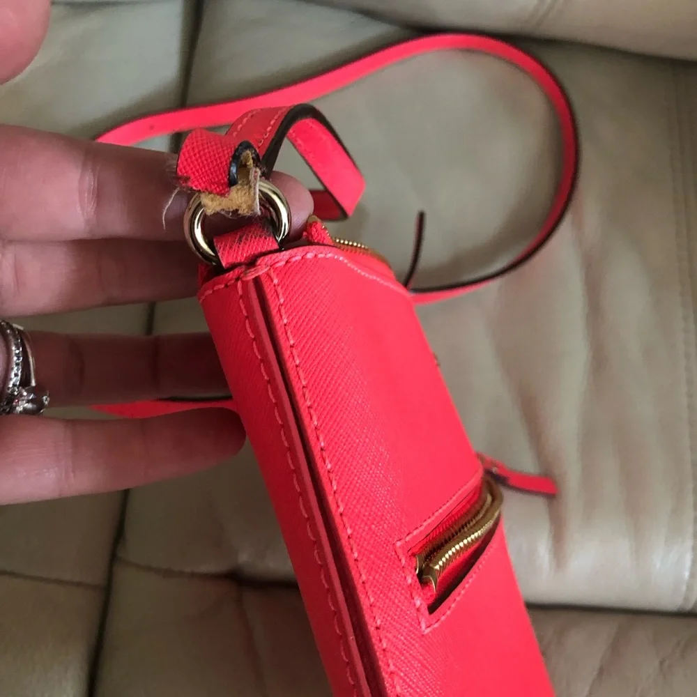 kate spade Hot Pink Saffiano Leather Crossbody with Gold Hardware